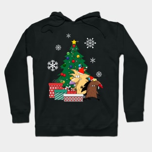 Angry Beavers Around The Christmas Tree Hoodie